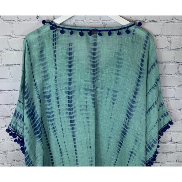 AMITA NATIHANI V-Neck Swim Cover-Up Tunic Top Tie-Dye Cotton Women's Medium - Picture 7 of 8